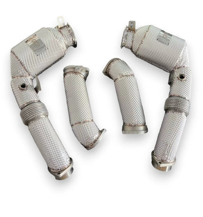 2024 + Bmw X5M/X6M Front Race Pipes | F95/F96 Lci Yes Heat Shield / 200 Cell Euro 6 Sport High Flow