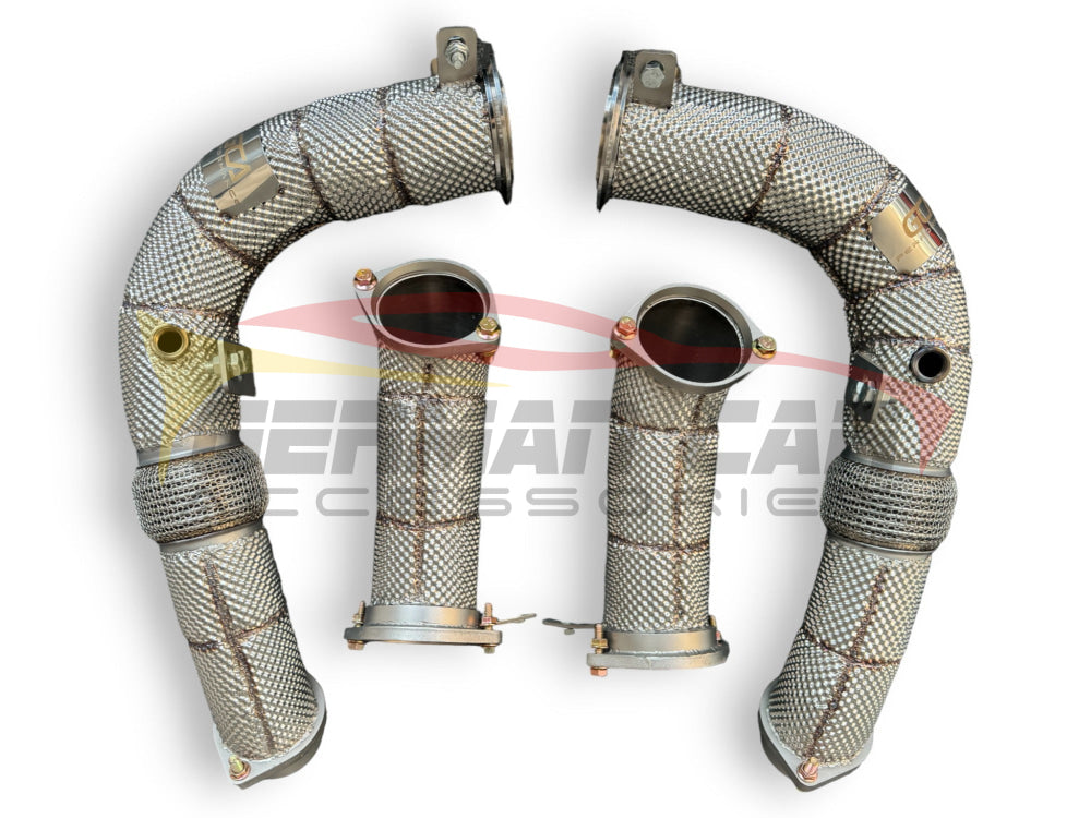 2024 + Bmw X5M/X6M Downpipes | F95/F96 Lci Yes Heat Shield / Racing Downpipe (No Cat) Front Race