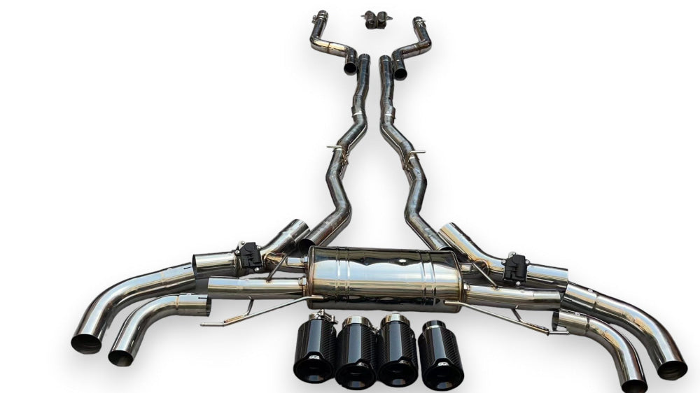2019 + Bmw X5M/X6M Valved Sport Exhaust System | F95/F96 Stainless Steel / Chrome Tips