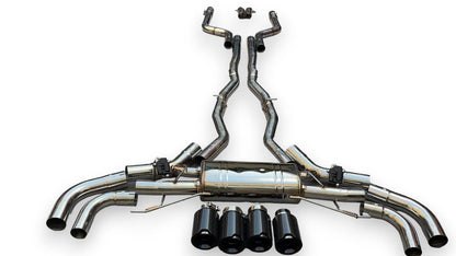 2019 + Bmw X5M/X6M Valved Sport Exhaust System | F95/F96 Stainless Steel / Chrome Tips