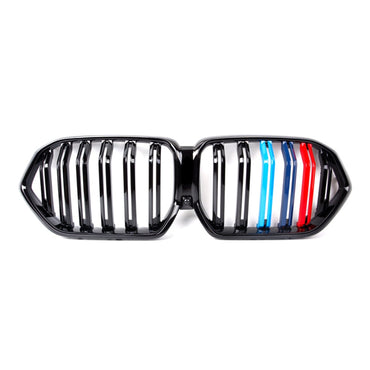 2019+ Bmw X6/X6M Dual Slat Kidney Grilles | G06/F96 Gloss Black With M Stripe