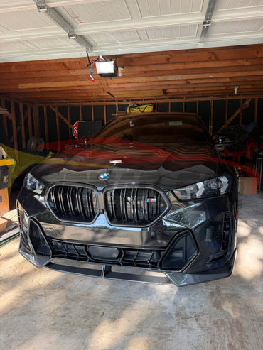 2024+ BMW X6 M Performance Style Carbon Fiber 2 Piece Front Lip | G06 LCI - Front Lips/Splitters