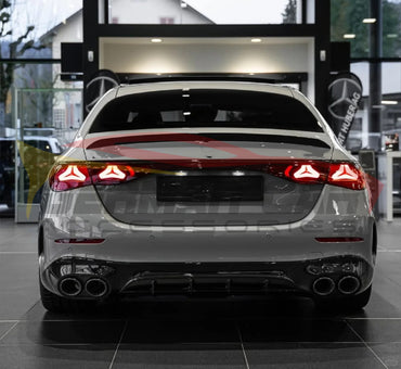 2024+ Mercedes-Benz E-Class Gloss Black Rear Diffuser with Quad Tips | W214 Rear Diffusers