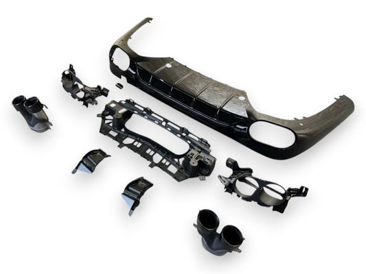 2024+ Mercedes-Benz E-Class Gloss Black Rear Diffuser with Quad Tips | W214 Rear Diffusers