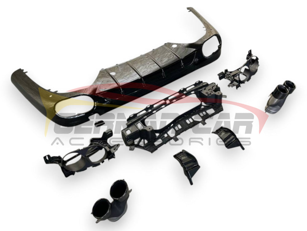 2024+ Mercedes-Benz E-Class Gloss Black Rear Diffuser with Quad Tips | W214 Rear Diffusers
