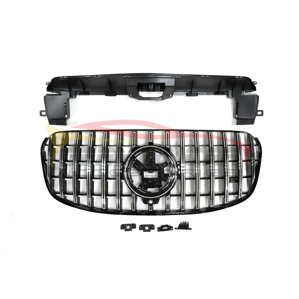 2024 + Mercedes-Benz Gls Gtr Style Front Grille | W167 Chrome Silver Grilles