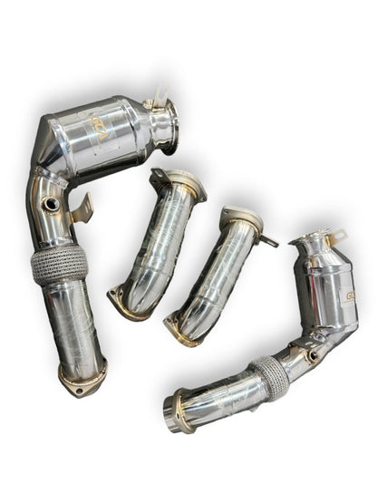 2025 + BMW M5 Downpipes | G90 No Heat Shield / Racing Downpipe (No Cat) Downpipes