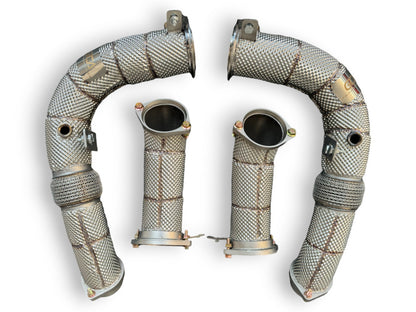 2025 + BMW M5 Downpipes | G90 Yes Heat Shield / Racing Downpipe (No Cat) Downpipes