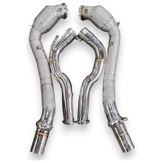 2025 + Mercedes G63 AMG Downpipes | W465 Yes Heat Shield / 200 Cell Euro 6 Sport High Flow Cat Downpipes