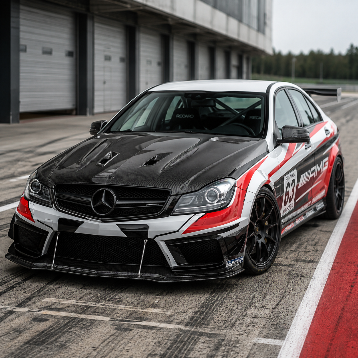 2012-2015 Mercedes C-Class A Style Carbon Fiber Hood | W204/C204