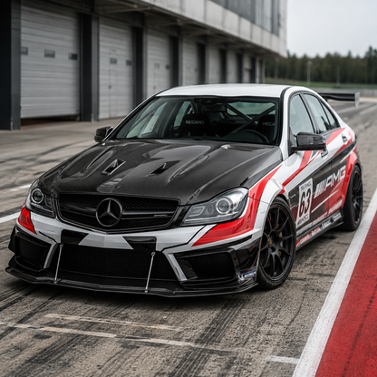 2012-2015 Mercedes C-Class A Style Carbon Fiber Hood | W204/C204