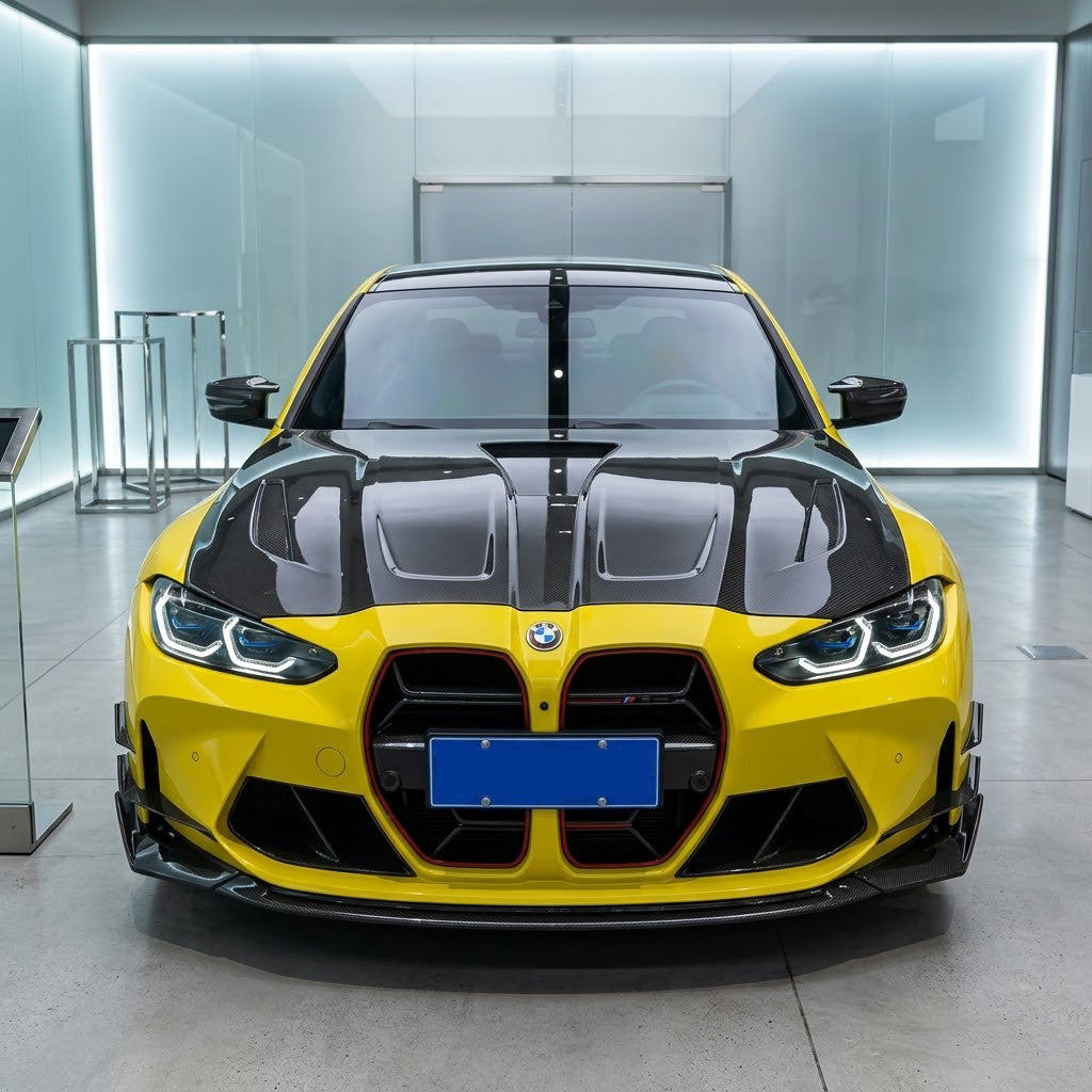 2021+ BMW M3/M4 Glass Engine Cover V2 Carbon Fiber Hood | G80/G81/G82/G83
