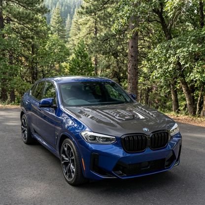 2019-2025 BMW X3/X4/X3M/X4M Glass Engine Cover Carbon Fiber Hood | G01/G02/F97/F98