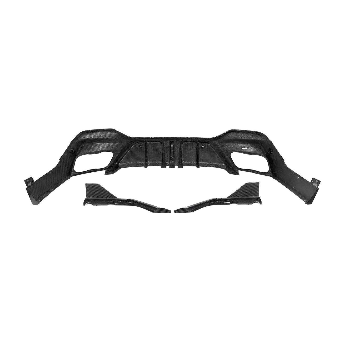 2019+ BMW X6 3 Piece Carbon Fiber Rear Diffuser with LED Brake Light | G06
