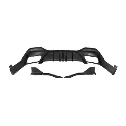 2019+ BMW X6 3 Piece Carbon Fiber Rear Diffuser with LED Brake Light | G06