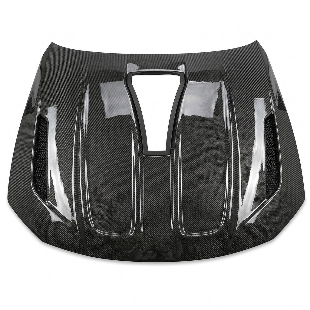 2021-2024 BMW 4-Series Glass Engine Cover V1 Style Carbon Fiber Hood | G22/G23/G26