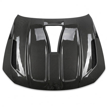 2021-2024 BMW 4-Series Glass Engine Cover V1 Style Carbon Fiber Hood | G22/G23/G26