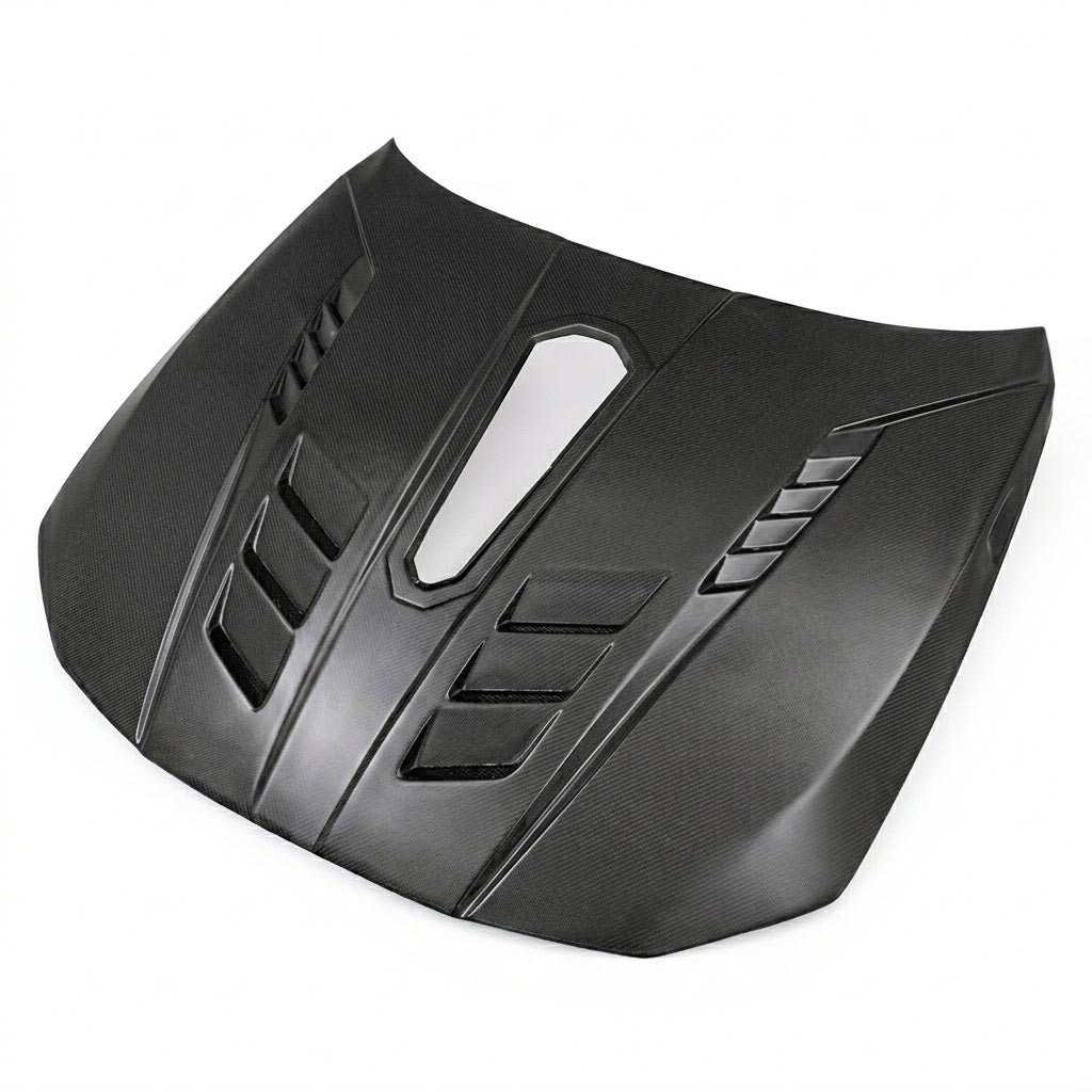 2021+ BMW 4-Series Glass Engine Cover V2 Style Carbon Fiber Hood | G22/G23/G26