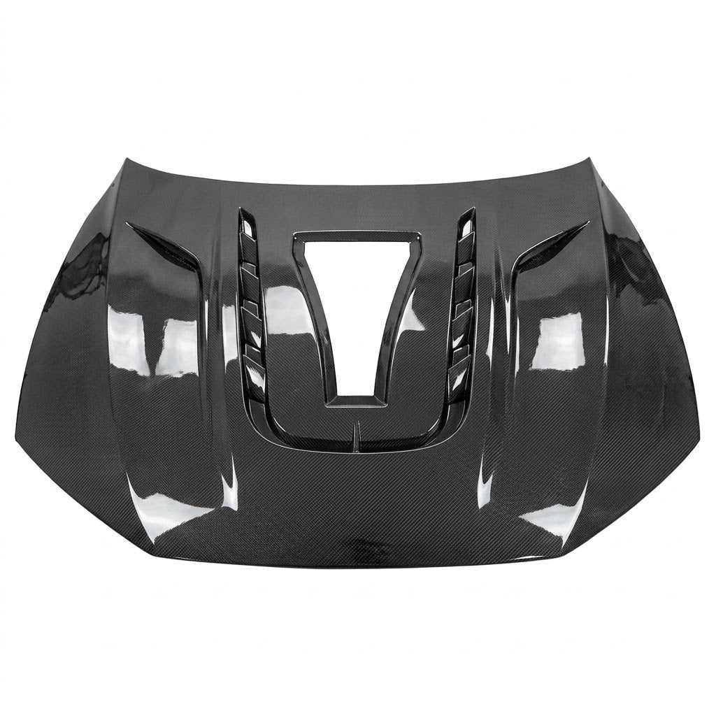 2019+ Audi A7/S7/RS7 Glass Engine Cover V2 Style Carbon Fiber Hood | C8