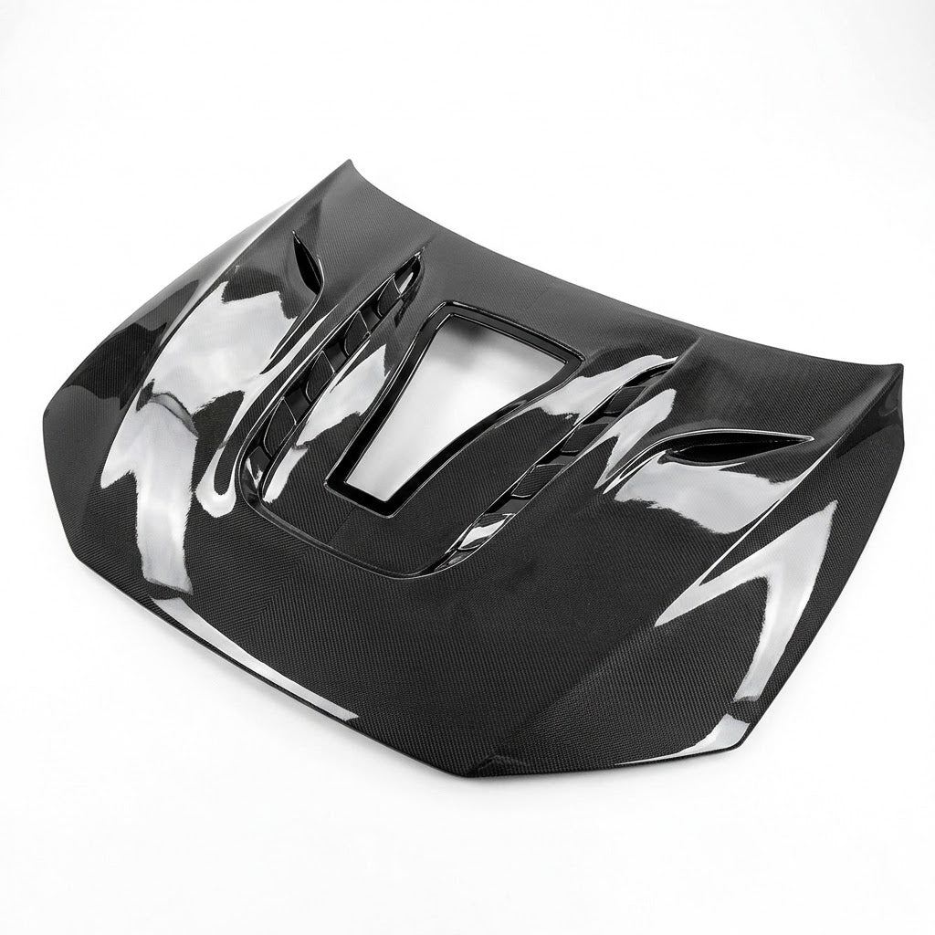 2019+ Audi A7/S7/RS7 Glass Engine Cover V2 Style Carbon Fiber Hood | C8