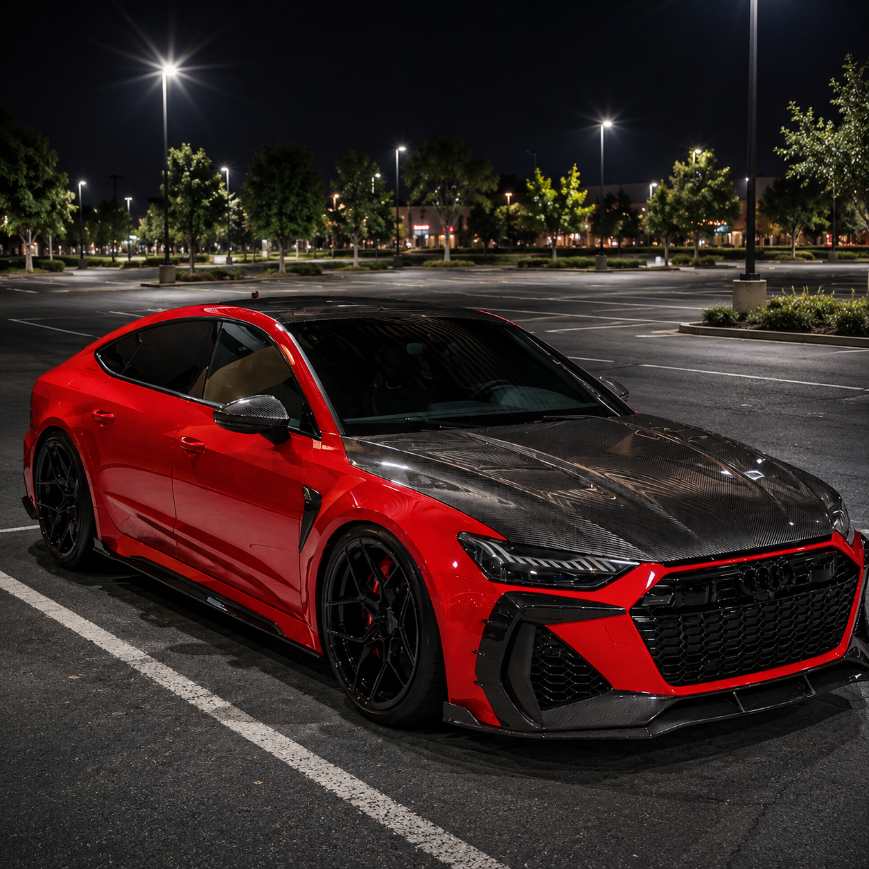 2019+ Audi A7/S7/RS7 V Style Carbon Fiber Hood | C8
