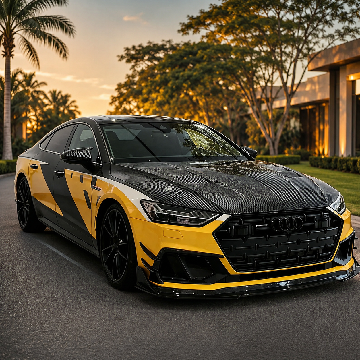 2019+ Audi A7/S7/RS7 V Style Carbon Fiber Hood | C8