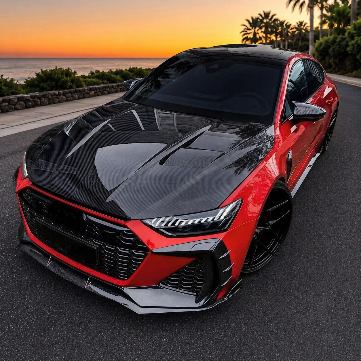 2019+ Audi A7/S7/RS7 V Style Carbon Fiber Hood | C8