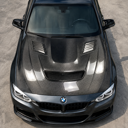 2012-2018 BMW 3-Series V2 Style Carbon Fiber Hood | F30/F31