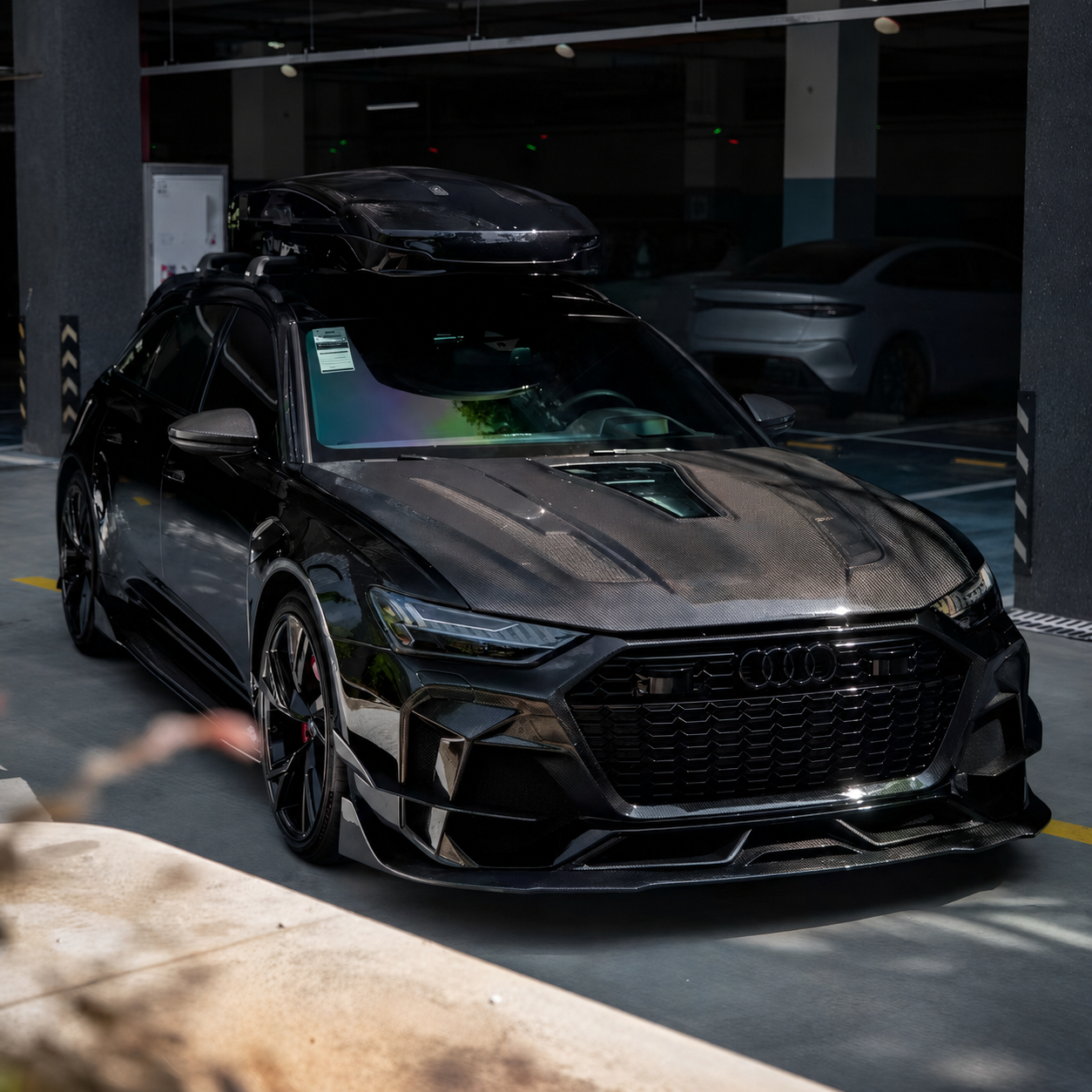 2019-2025 Audi RS6 Glass Engine Cover Carbon Fiber Hood | C8