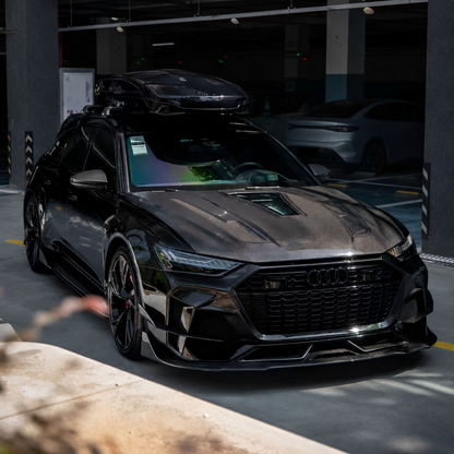 2019-2025 Audi RS6 Glass Engine Cover Carbon Fiber Hood | C8