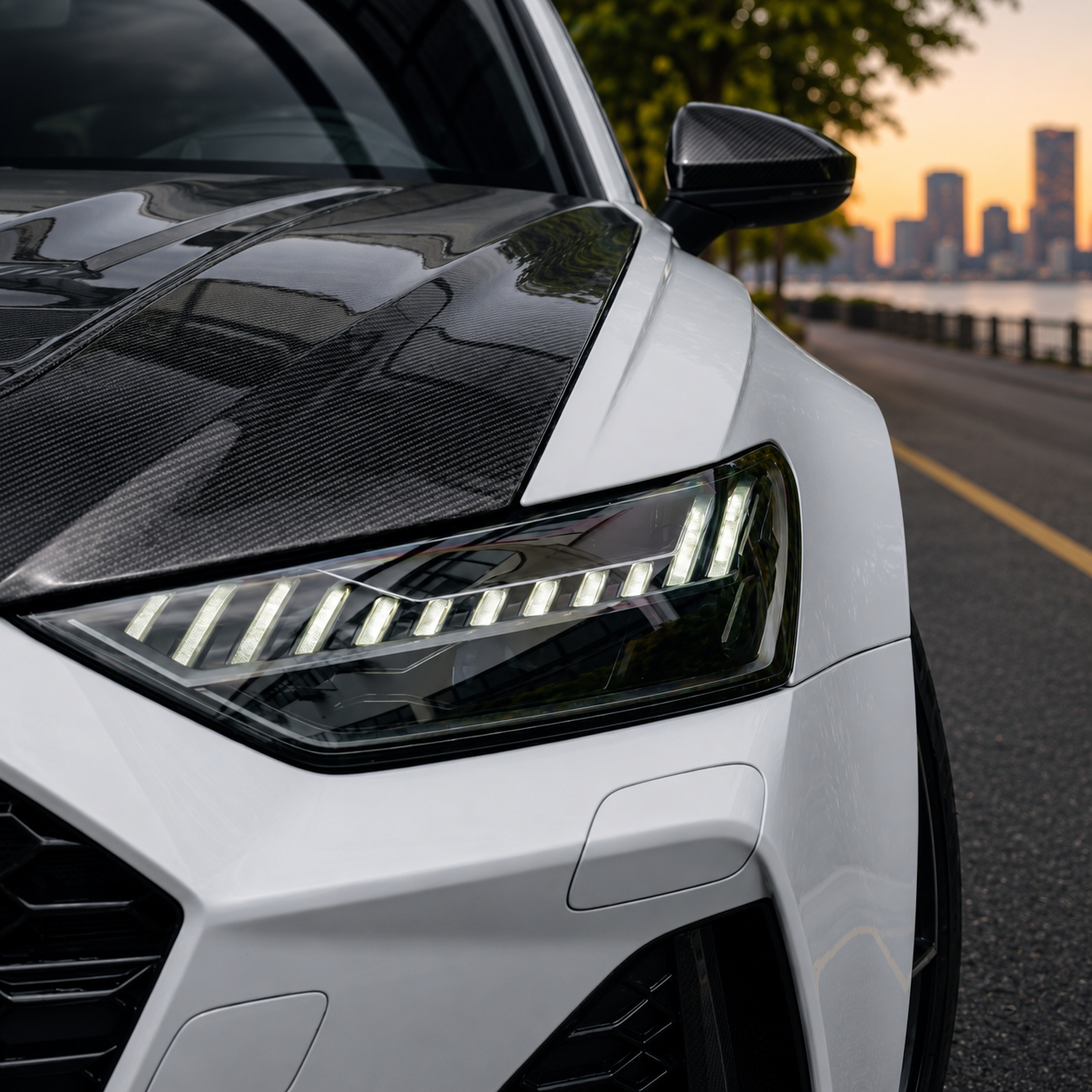 2019-2025 Audi RS6 Glass Engine Cover Carbon Fiber Hood | C8
