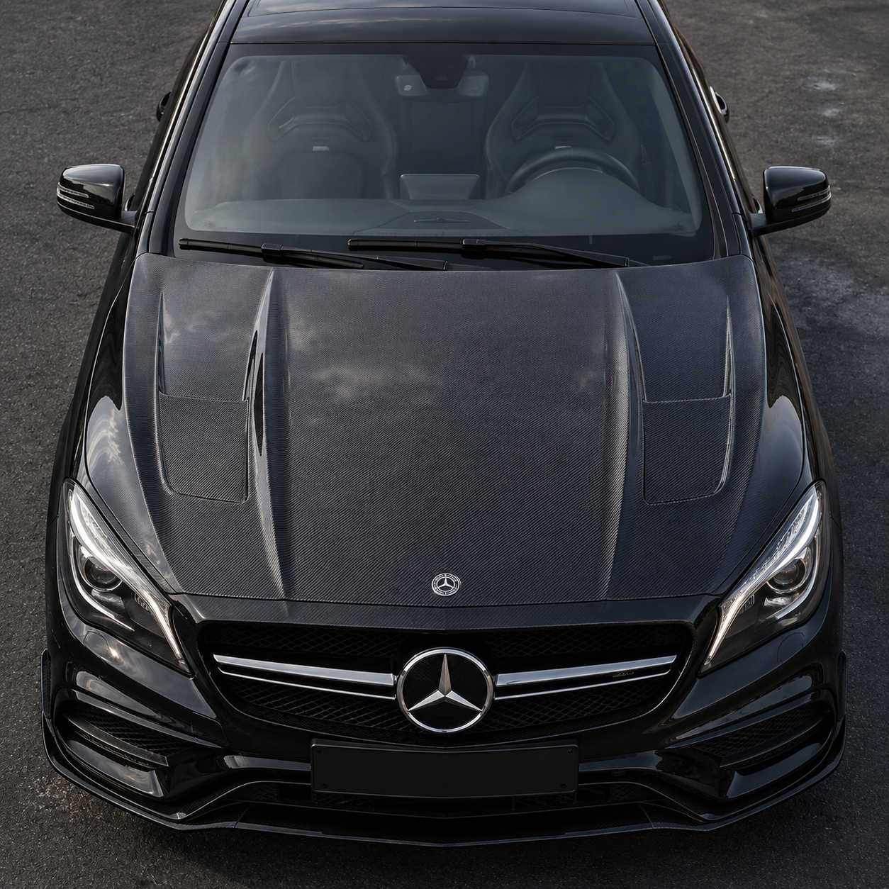 2014-2019 Mercedes CLA-Class/CLA45 AMG J Style Carbon Fiber Hood | W117/C117/X117