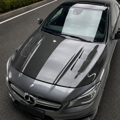 2014-2019 Mercedes CLA-Class/CLA45 AMG J Style Carbon Fiber Hood | W117/C117/X117