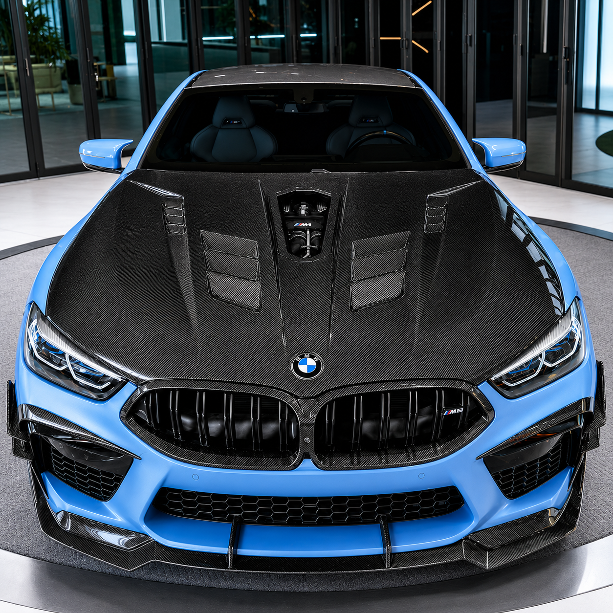 2019+ BMW 8-Series/M8 Glass Engine Cover V2 Carbon Fiber Hood | G14/G15/G16/F91/F92/F93