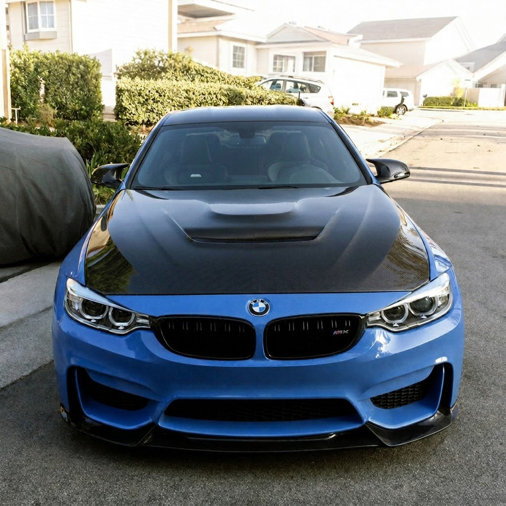 2015-2021 BMW M3/M4 V1 Style Carbon Fiber Hood | F80/F82/F83