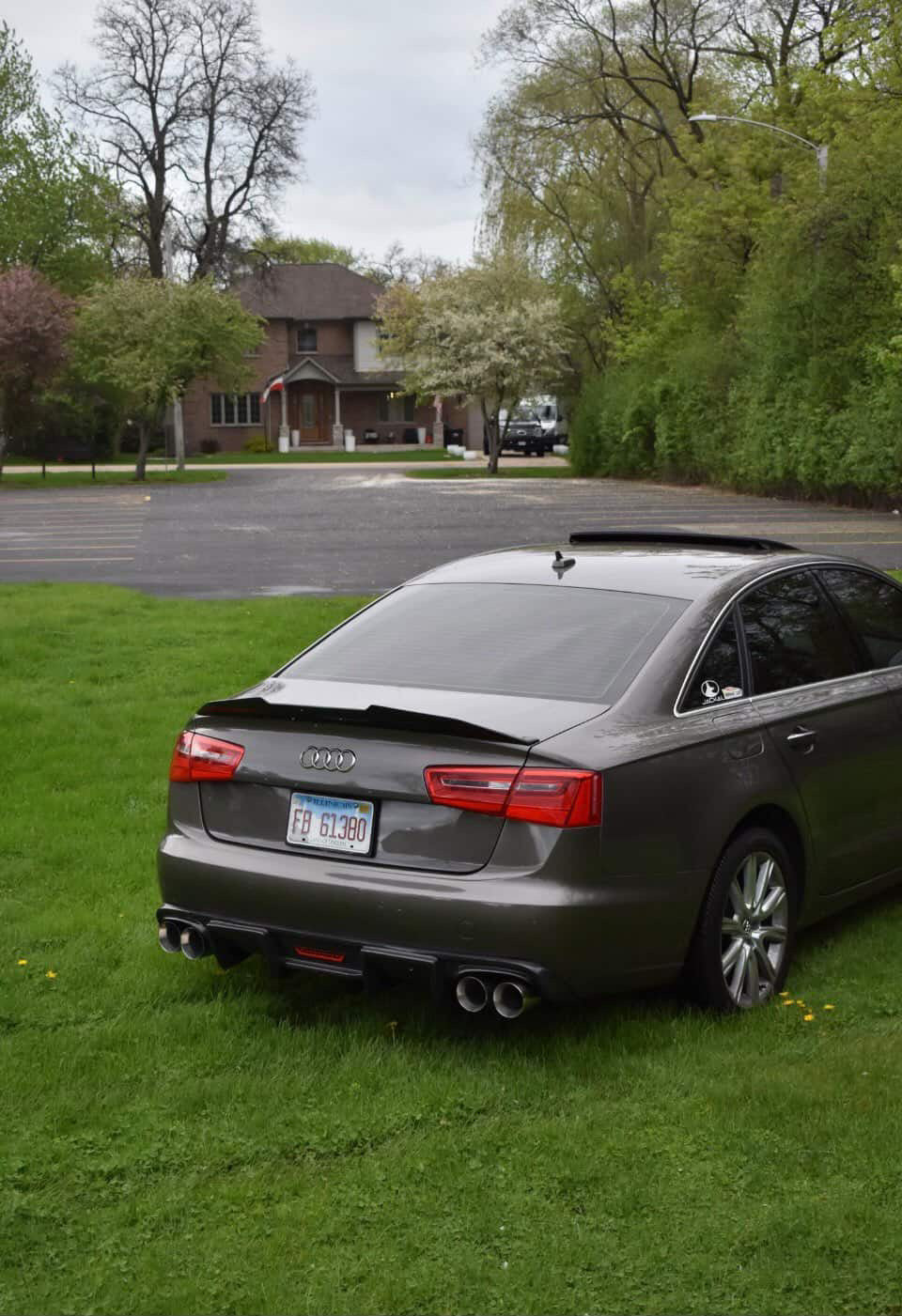 2012-2015 Audi A6/S6 Carbon Fiber KB Style Diffuser with LED Brake Light | C7 A6/S6