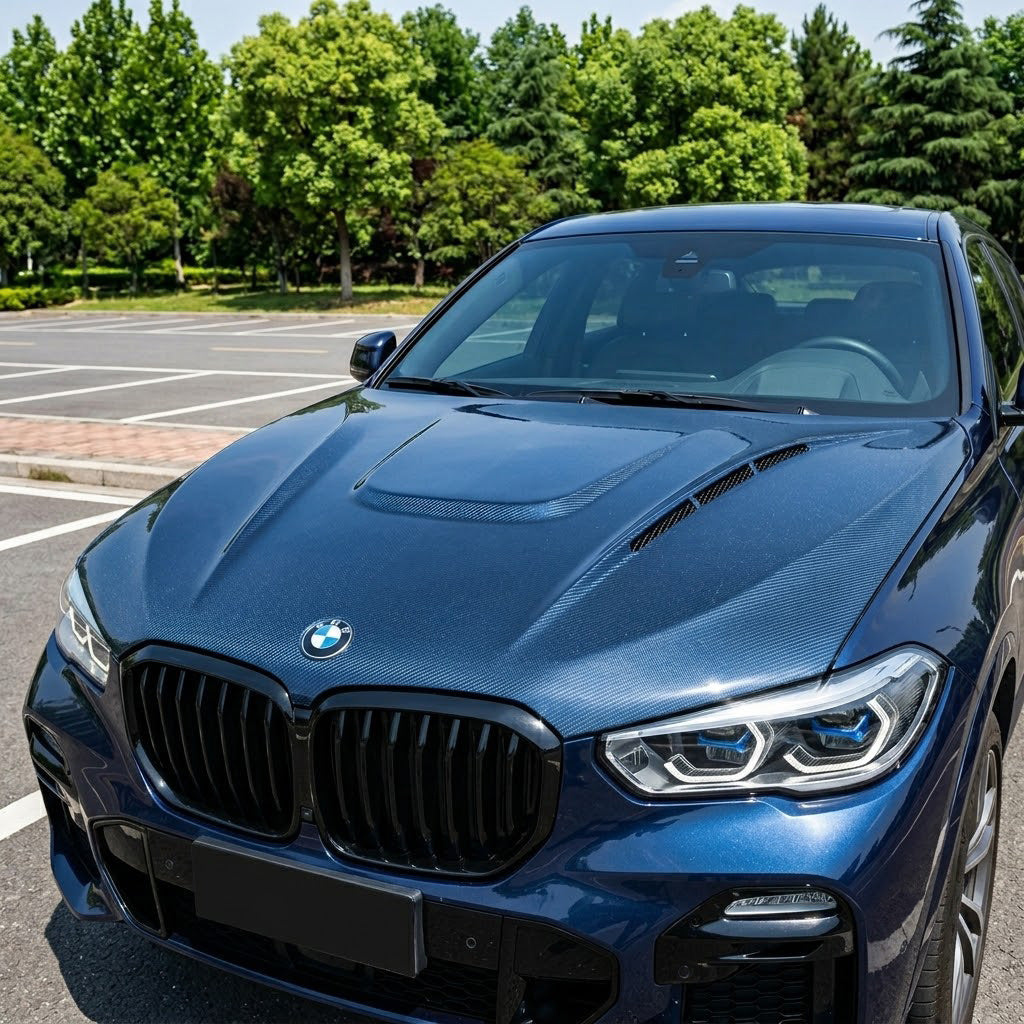 2019+ BMW X5/X6 V2 Style Carbon Fiber Hood | G05/G06