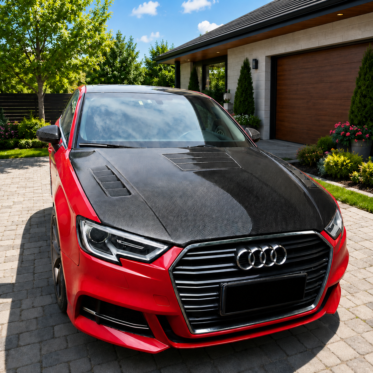2014-2020 Audi A3/S3/RS3 V2 Style Carbon Fiber Hood | 8V/8V.5