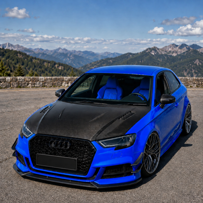 2014-2020 Audi A3/S3/RS3 C Style Carbon Fiber Hood | 8V/8V.5