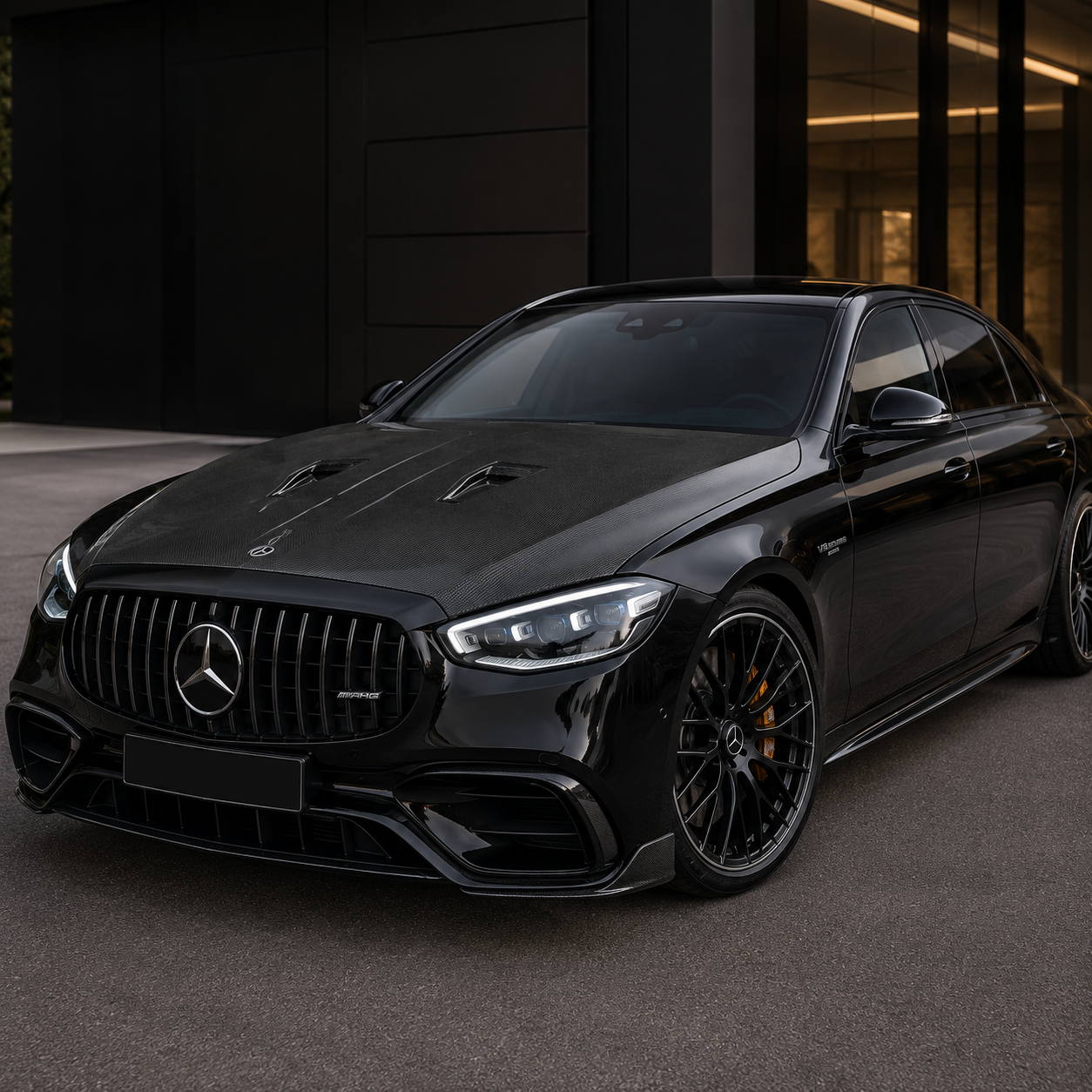2020+ Mercedes S-Class/S63 AMG V1 Style Carbon Fiber Hood | W223