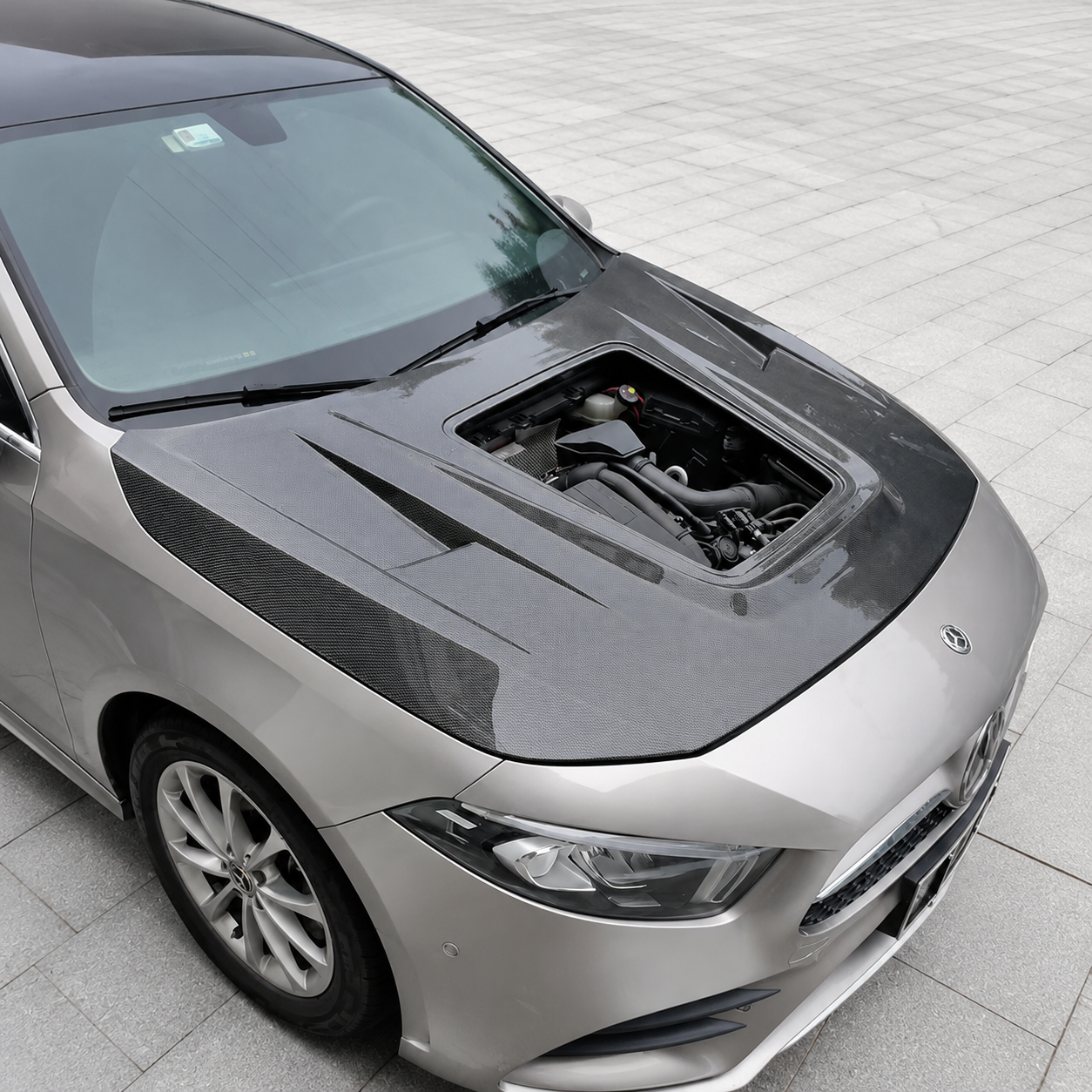 2019+ Mercedes CLA-Class/CLA 45 AMG Glass Engine Cover Carbon Fiber Hood | C118/W118