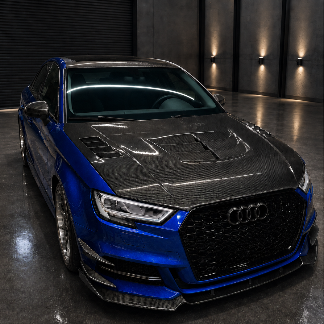 2014-2020 Audi A3/S3/RS3 V1 Style Carbon Fiber Hood | 8V/8V.5