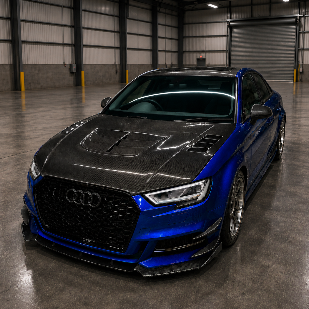 2014-2020 Audi A3/S3/RS3 V1 Style Carbon Fiber Hood | 8V/8V.5