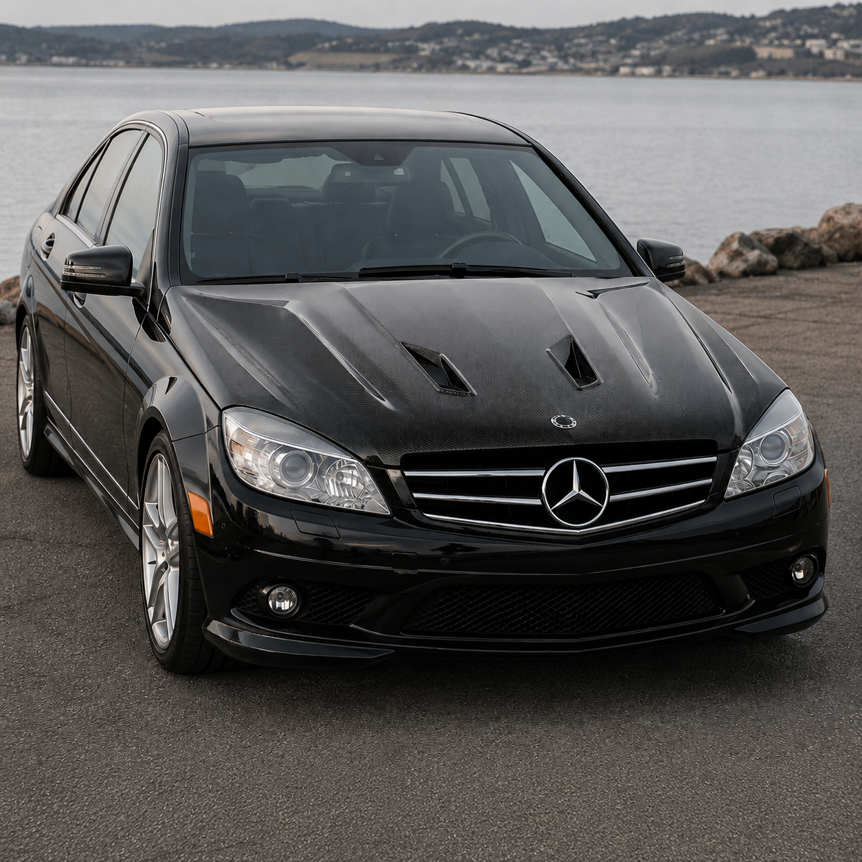 2008-2011 Mercedes C63 AMG B Style Carbon Fiber Hood | W204/C204