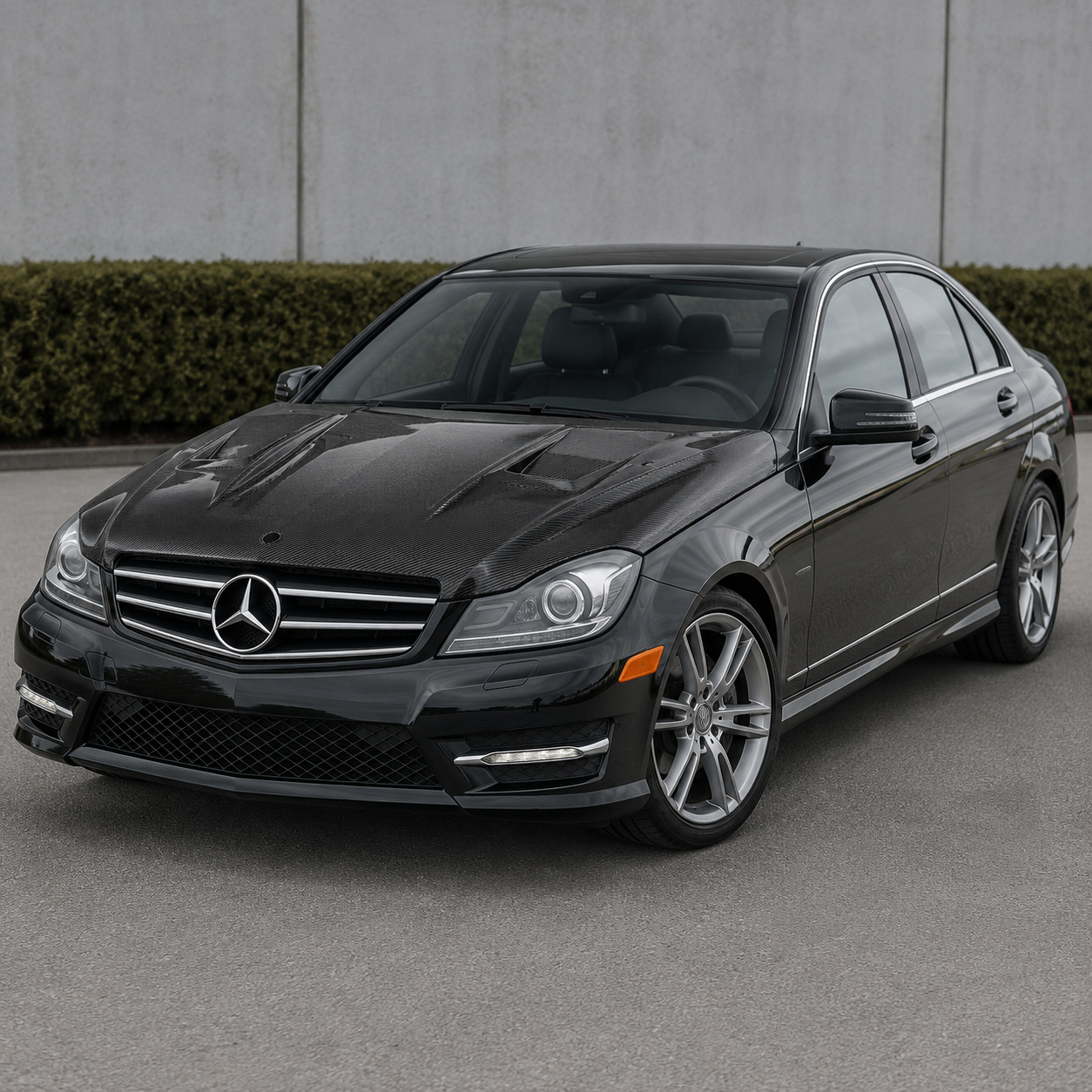 2012-2015 Mercedes C-Class A Style Carbon Fiber Hood | W204/C204
