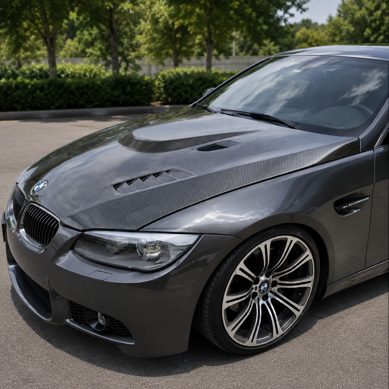 2011-2013 BMW 3-Series V Style Carbon Fiber Hood | E92/E93 LCI
