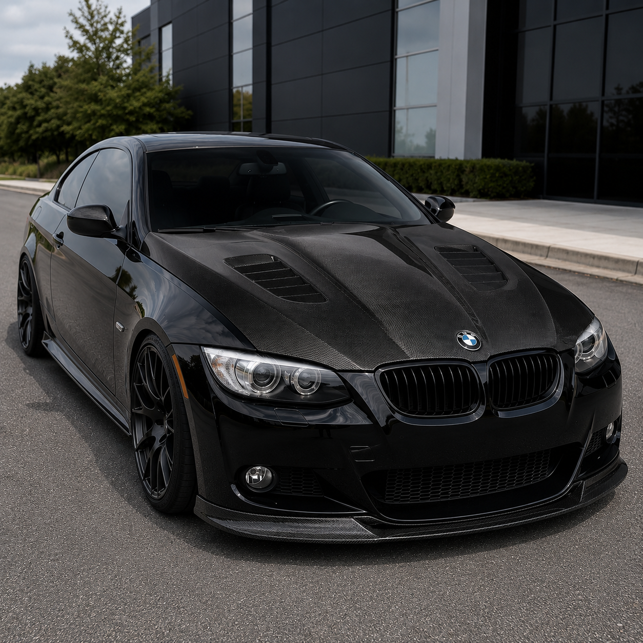2011-2013 BMW 3-Series V2 Style Carbon Fiber Hood | E92/E93 LCI