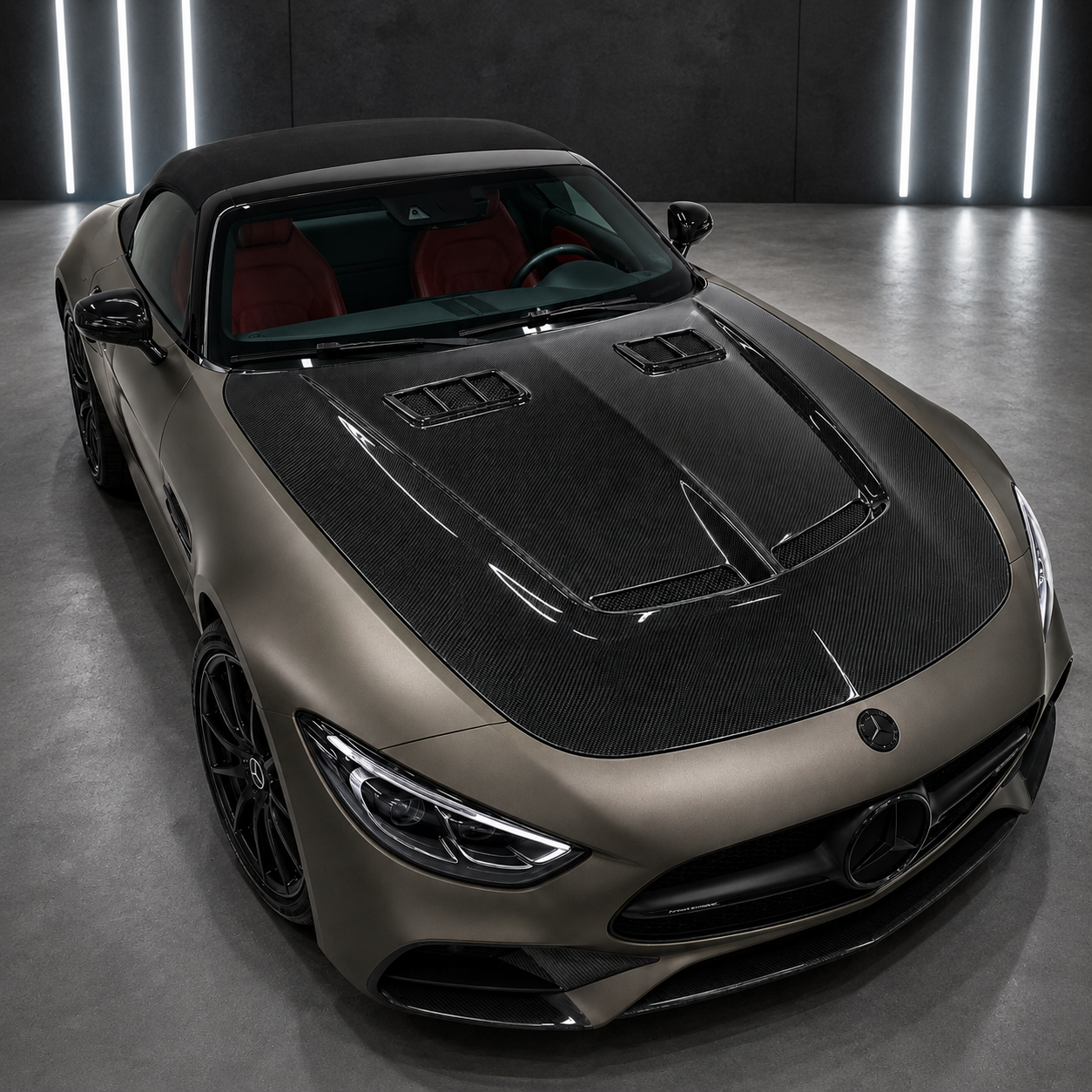 2022-2026 Mercedes SL43/SL55/SL63 AMG V1 Style Carbon Fiber Hood | R232