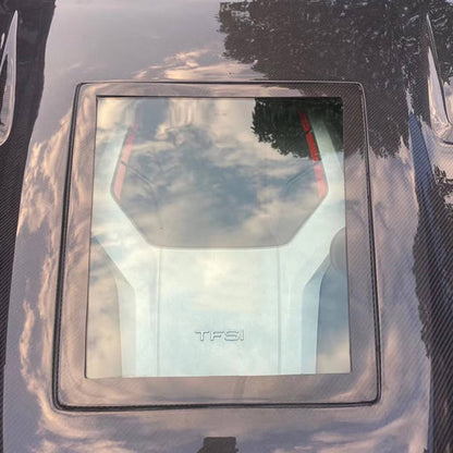 2018-2024 Audi A5/S5/RS5 Glass Engine Cover Carbon Fiber Hood | B9/B9.5