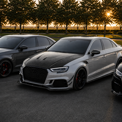 2014-2020 Audi A3/S3/RS3 V3 Style Carbon Fiber Hood | 8V/8V.5